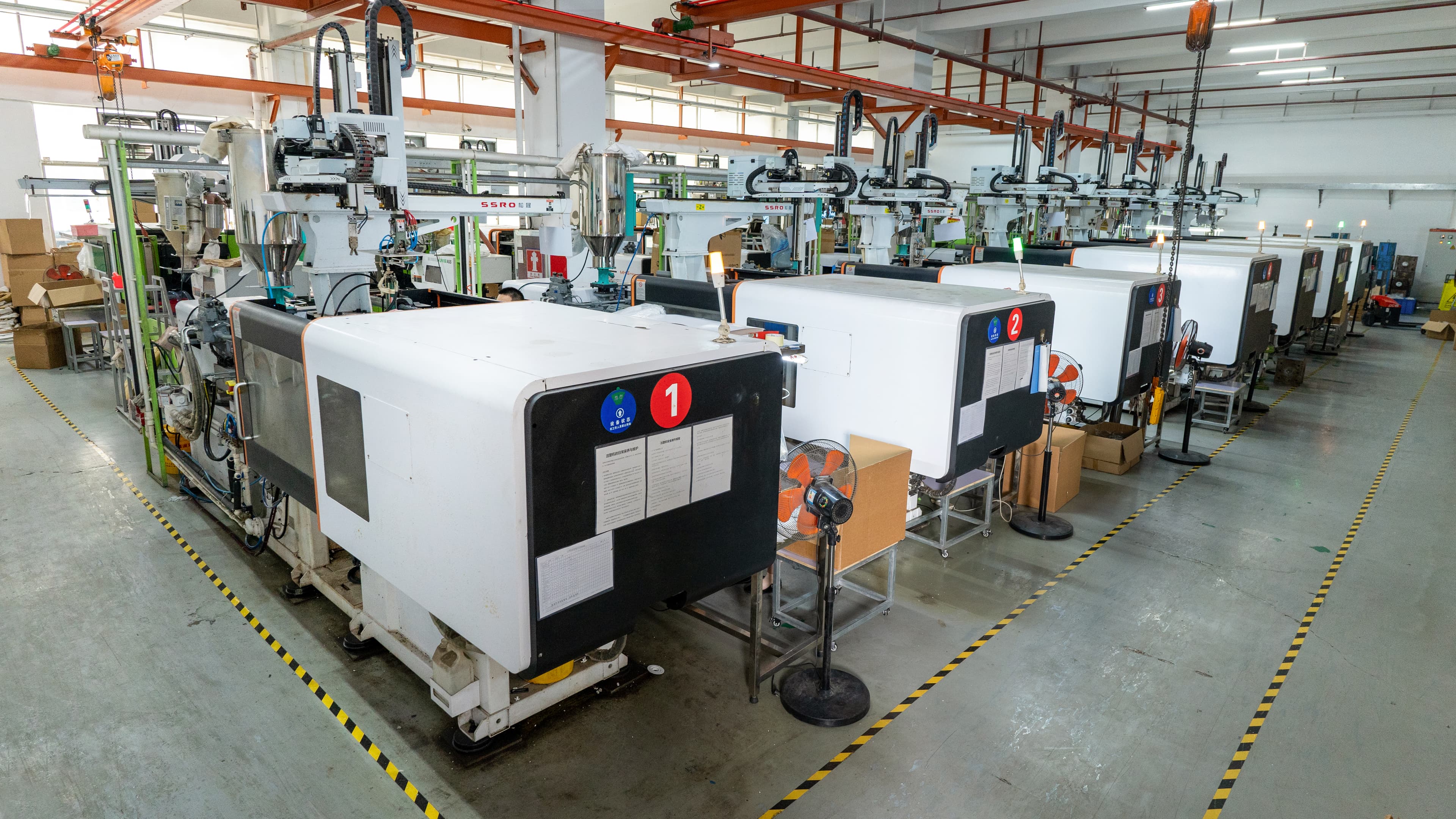 Injection-moulding equipment in BaiChang’s production workshop